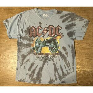 AC/DC T Shirt For Those About To Rock World Tour 1981-82 Tie Dye S/M Oversized